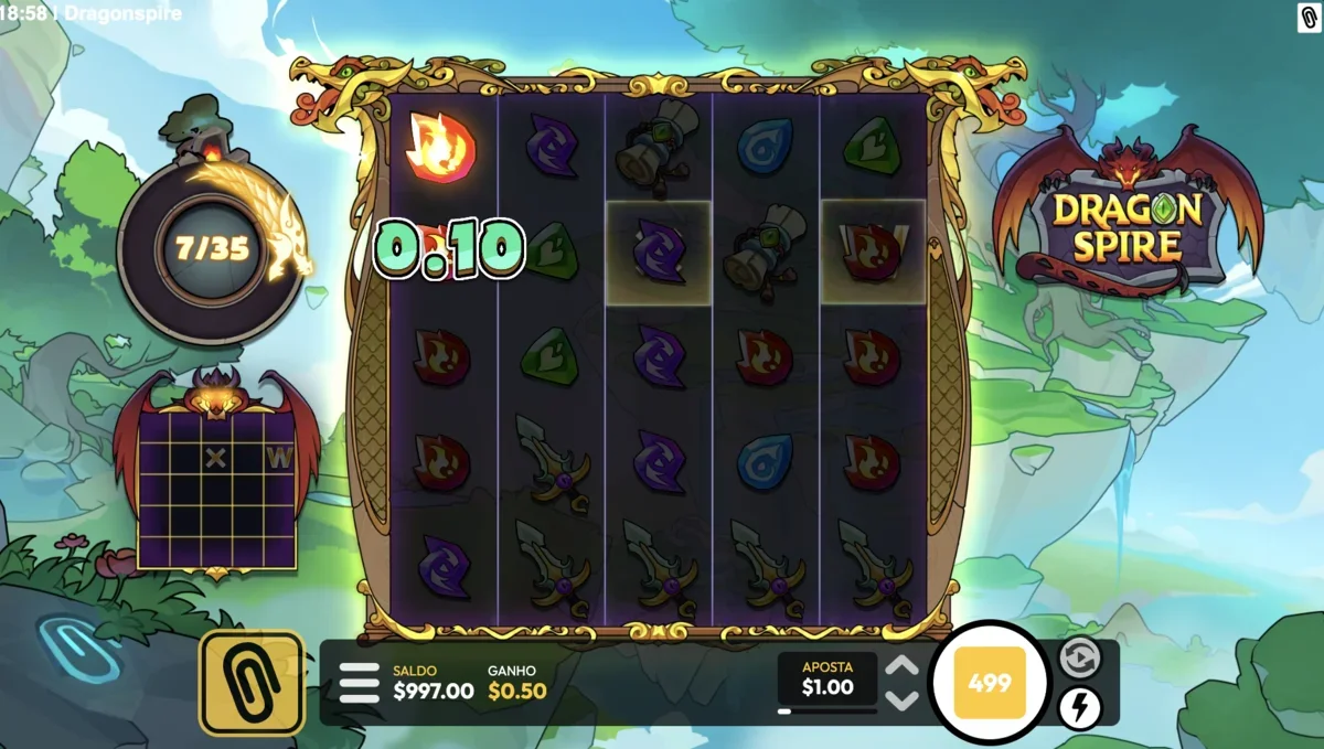 Экран активации бонусной функции Dragonspire